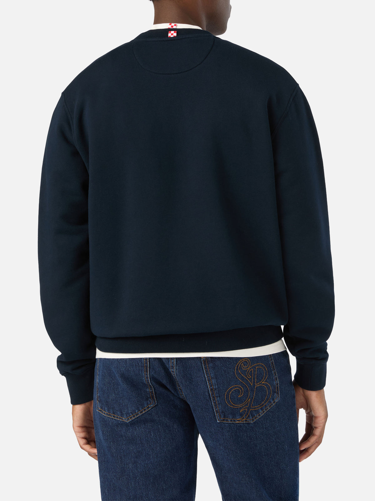Navy blue Soho cotton sweatshirt with Gin Tonic Habitué embroidery