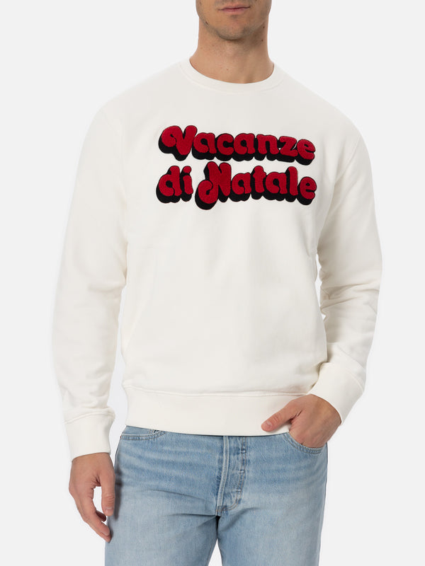 Man off-white sweatshirt Soho with Vacanze di Natale logo print | VACANZE DI NATALE SPECIAL EDITION