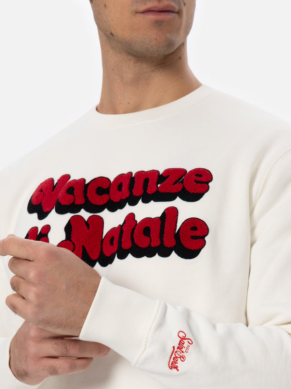 Man off-white sweatshirt Soho with Vacanze di Natale logo print | VACANZE DI NATALE SPECIAL EDITION