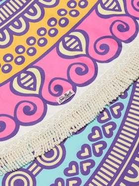 Rundes Strandtuch von Solyn mit Mandala-Muster