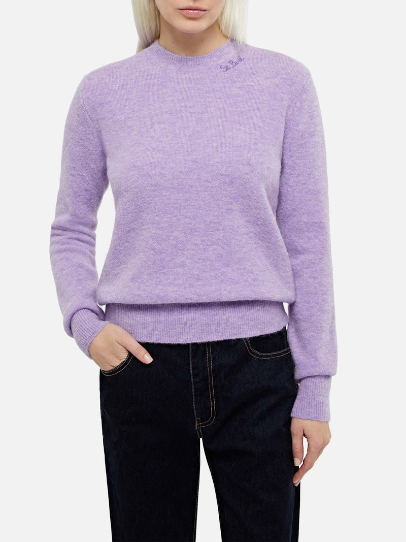 Woman stretch yarn lilac sweater Sorbonne