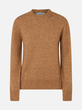 Woman stretch yarn camel sweater Sorbonne