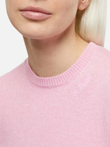 Rosa Pullover Sorbonne aus Kaschmirmischung für Damen