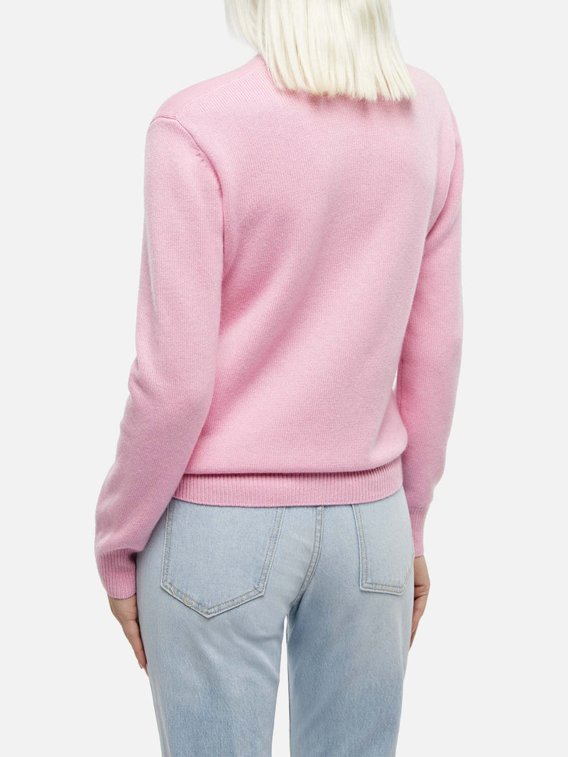 Rosa Pullover Sorbonne aus Kaschmirmischung für Damen