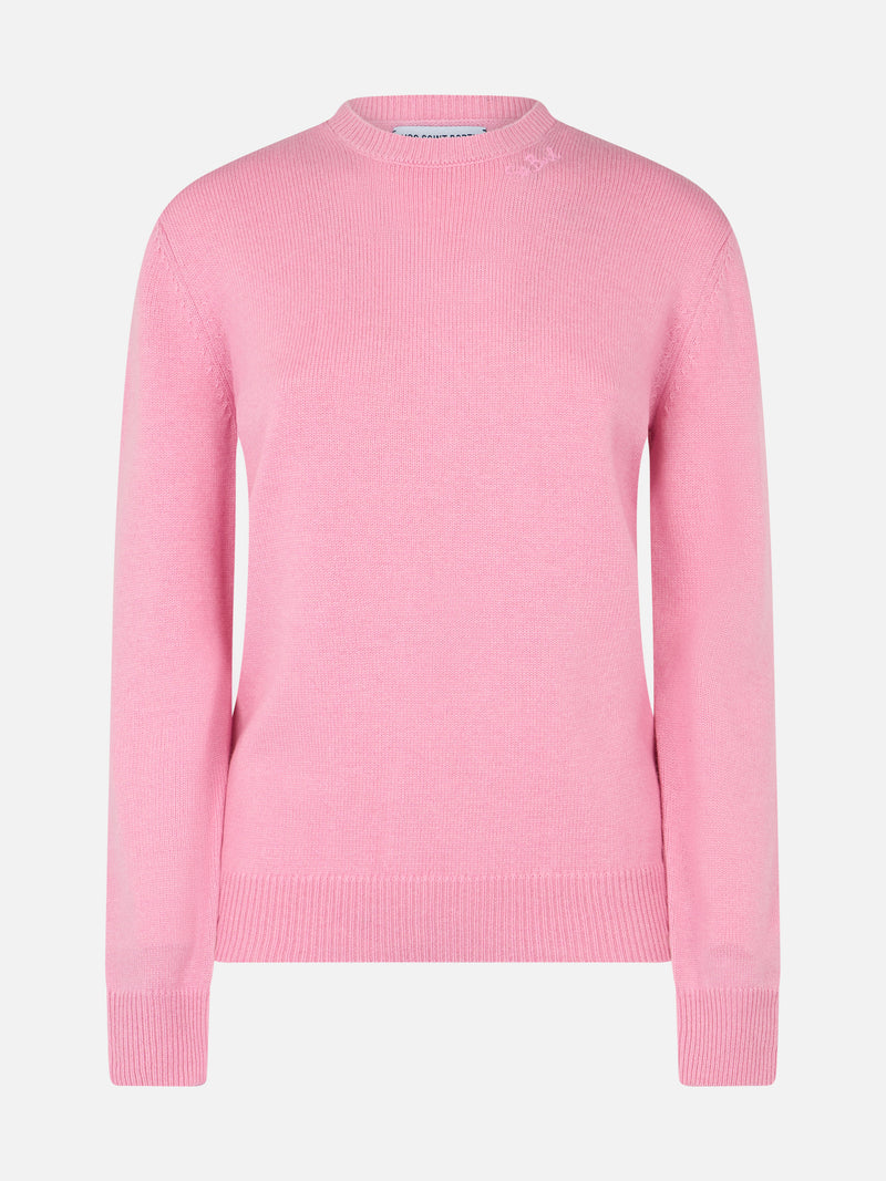 Rosa Pullover Sorbonne aus Kaschmirmischung für Damen