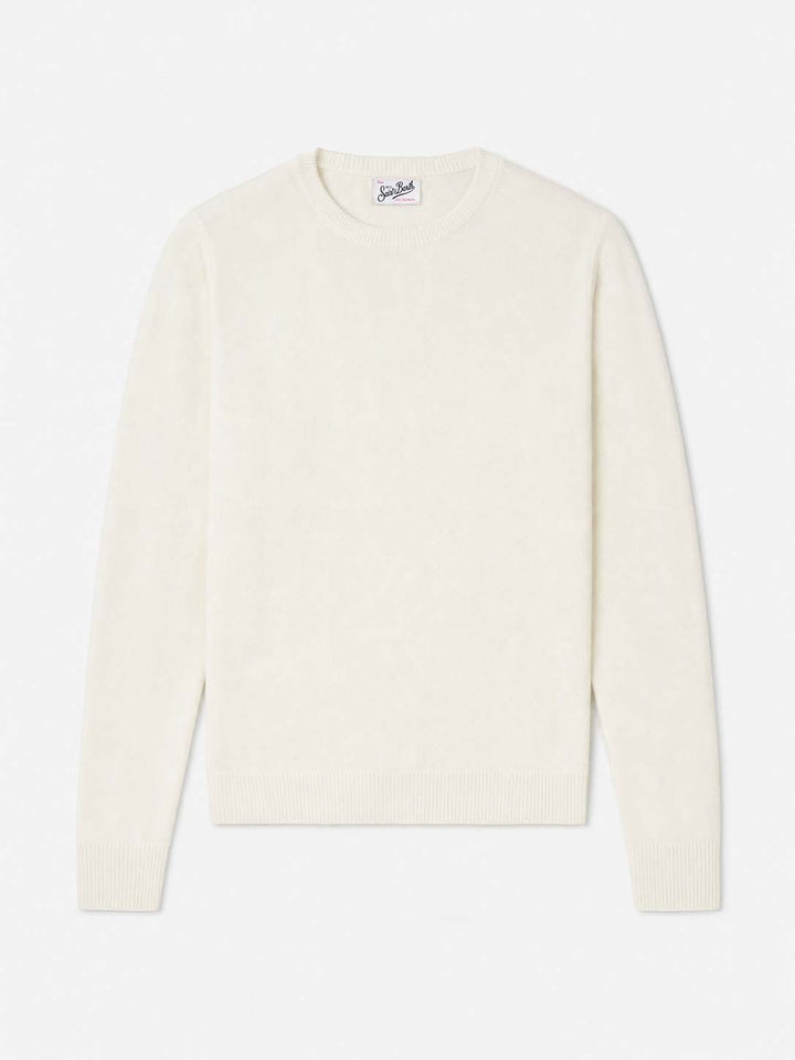 100% CASHMERE Sorbonne-Pullover in Weiß 