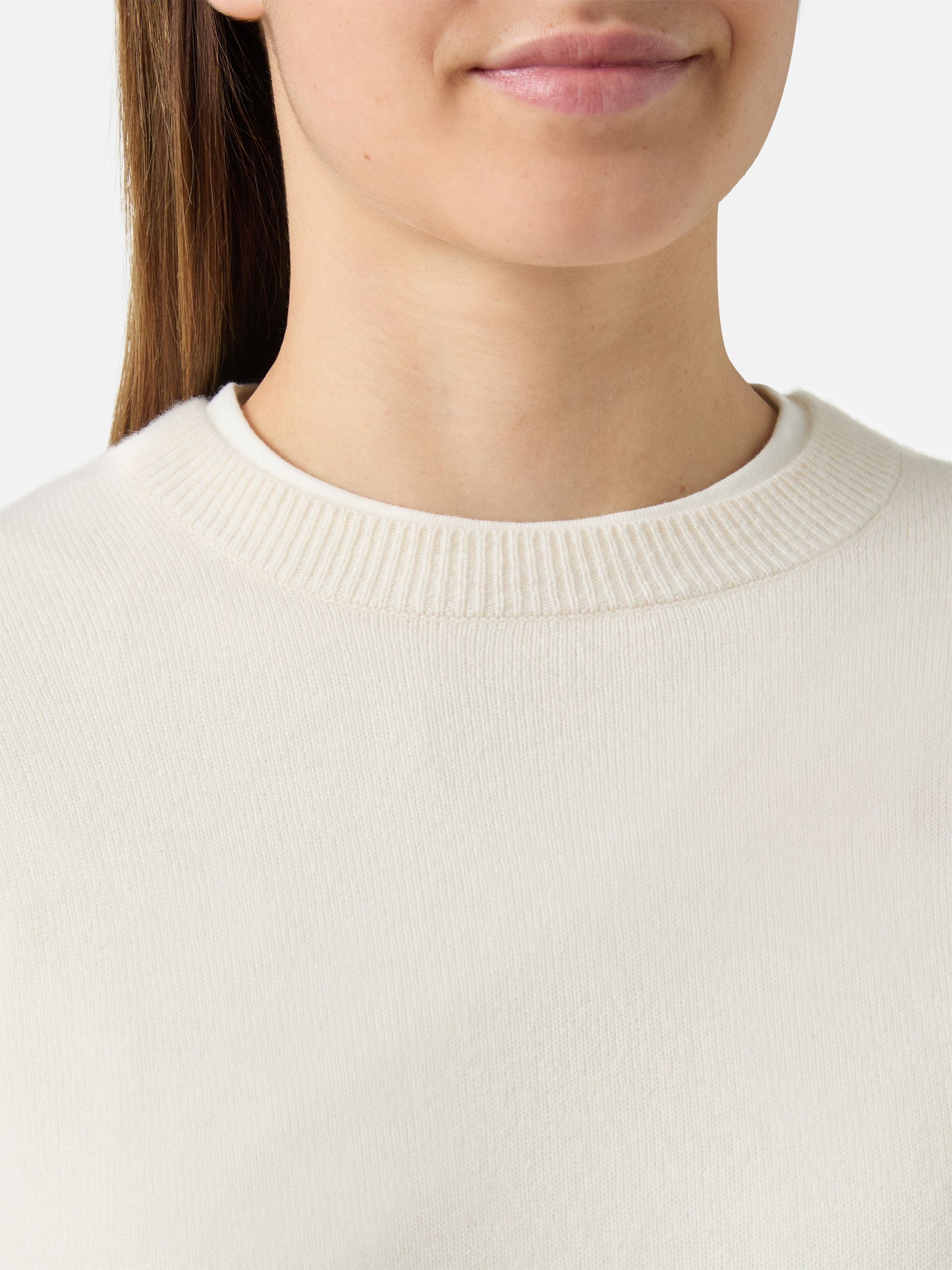 100% CASHMERE Sorbonne sweater in white