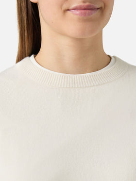 100% CASHMERE Sorbonne sweater in white