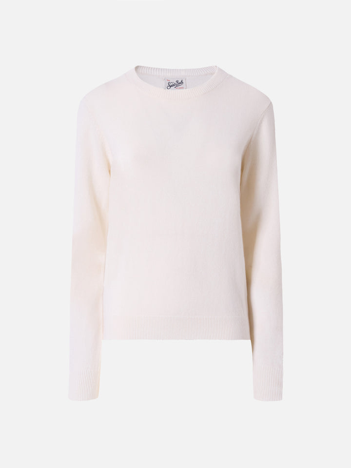 Maglione Sorbonne in 100% CASHMERE bianco