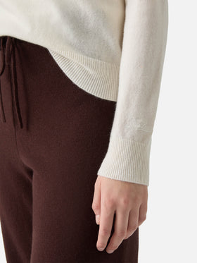 100% CASHMERE Sorbonne sweater in white