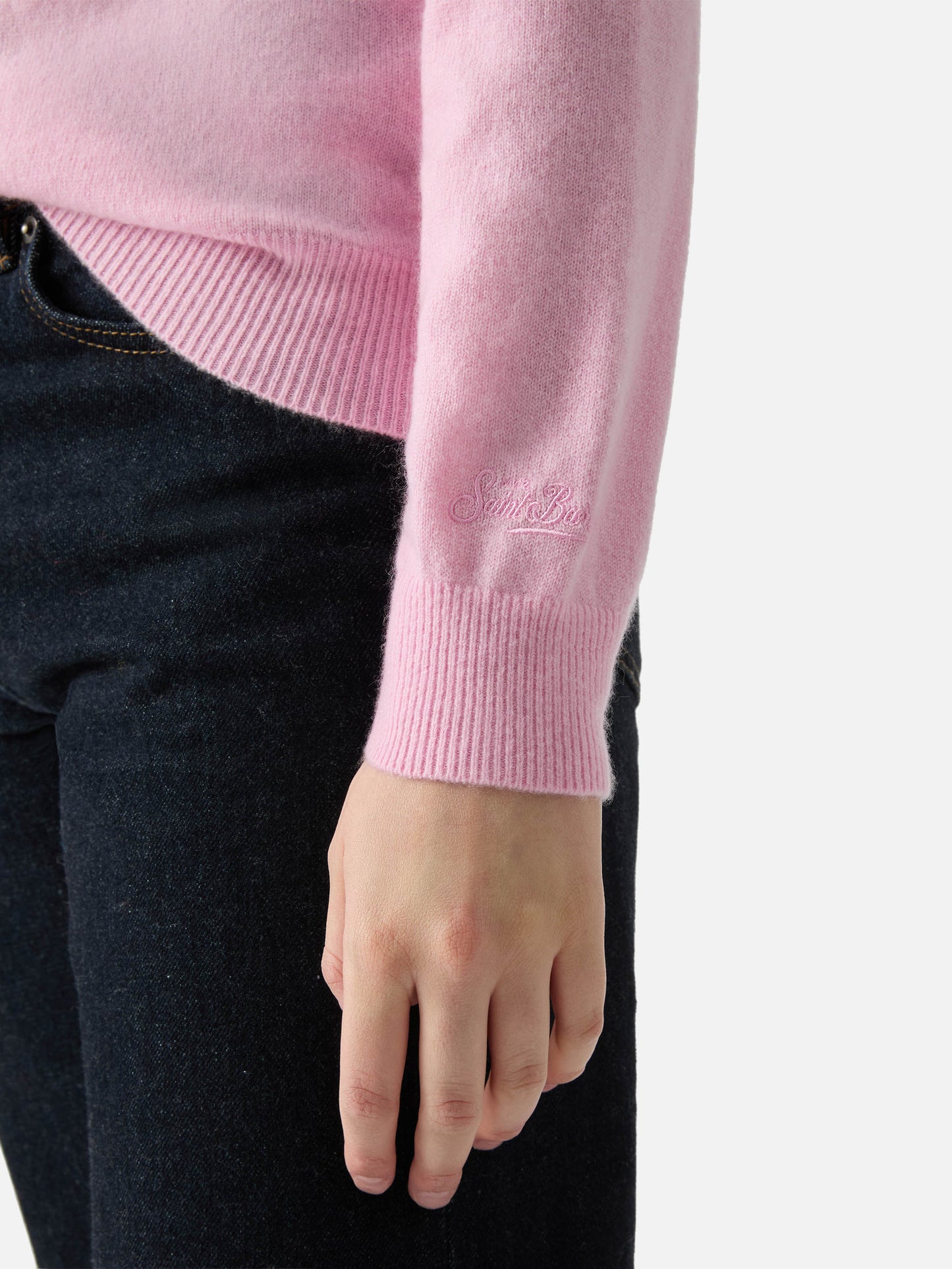 100% CASHMERE sweater Sorbonne in pink