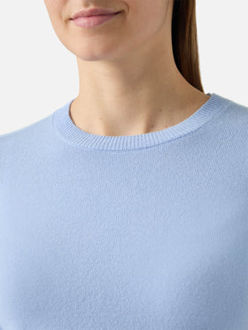 100% CASHMERE Sorbonne sweater in light blue