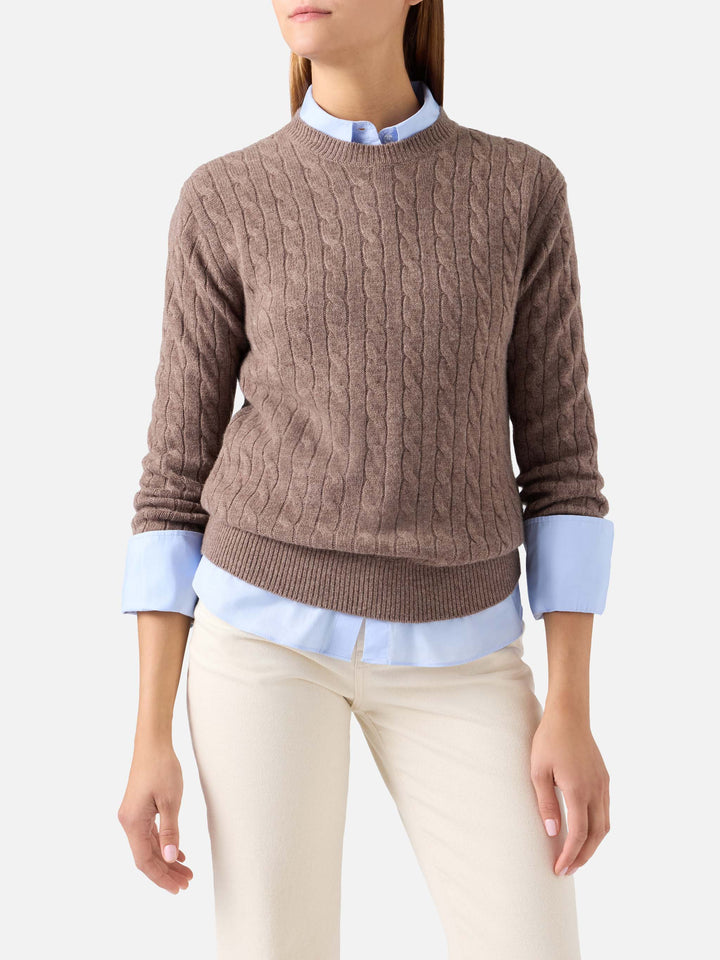 Pull col rond en laine Nut Sorbonne avec point torsadé 