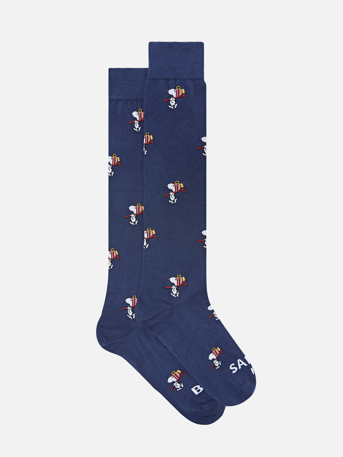 Chaussettes bleu marine blue avec jacquard Snoopy ski | Special edition 