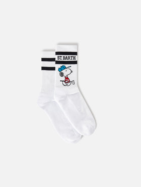 White cotton sport socks with Snoopy golf print | Special edition