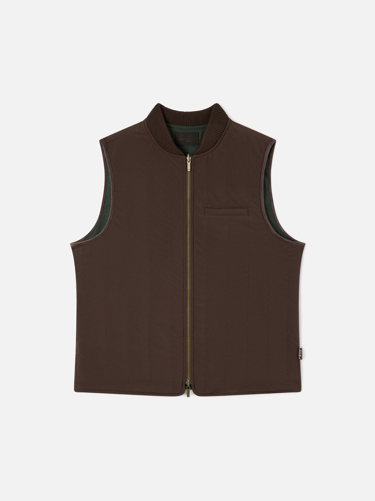 Military green Spencer wool blend reversible vest
