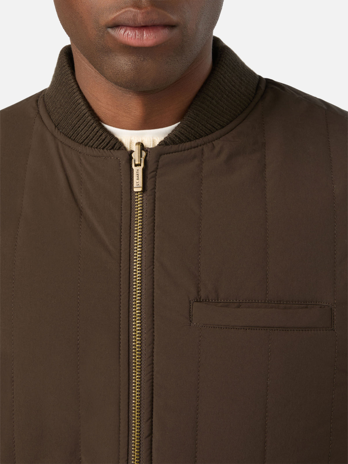 Military green Spencer wool blend reversible vest
