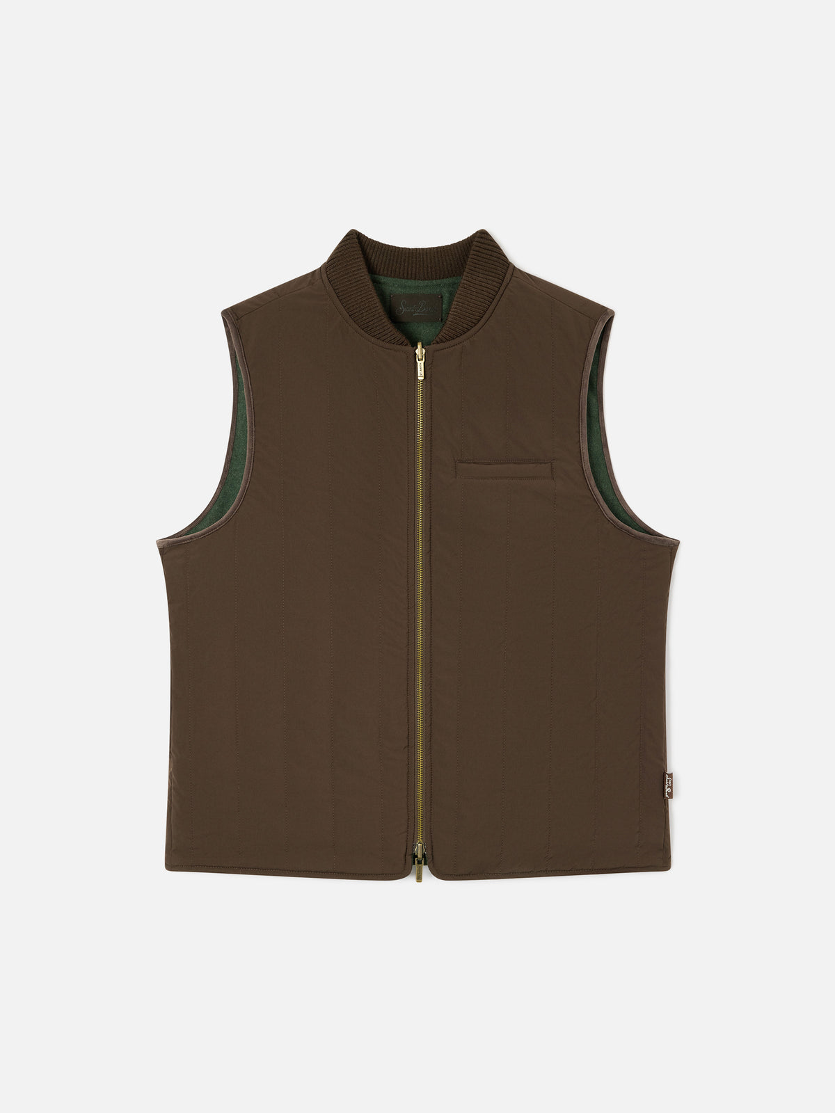 Military green Spencer wool blend reversible vest