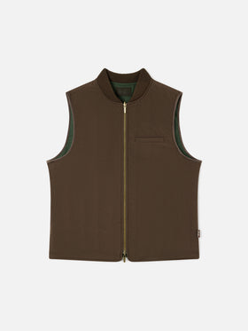 Military green Spencer wool blend reversible vest