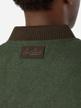 Military green Spencer wool blend reversible vest