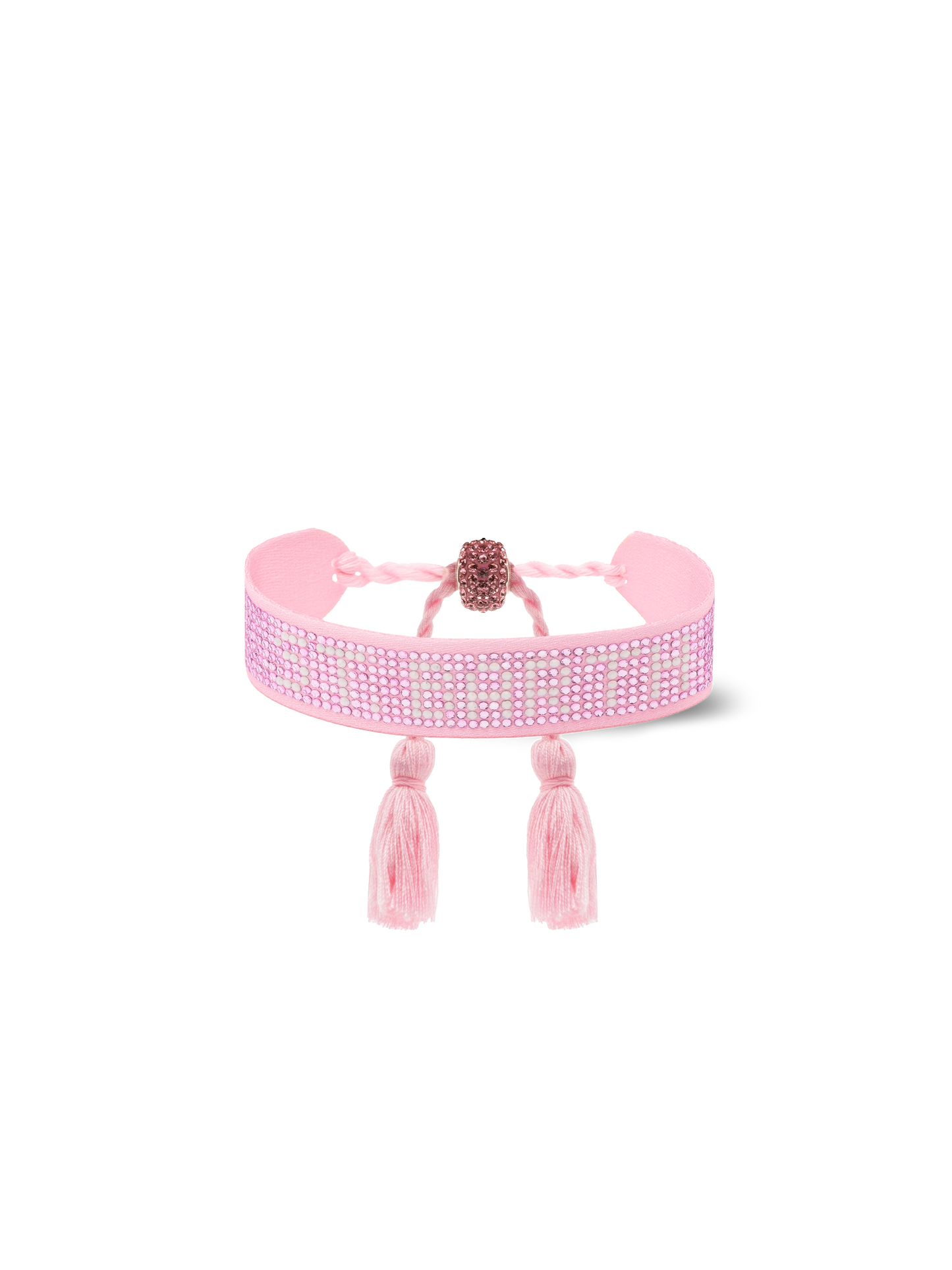 Pink rhinestones bracelet with St. Barth lettering