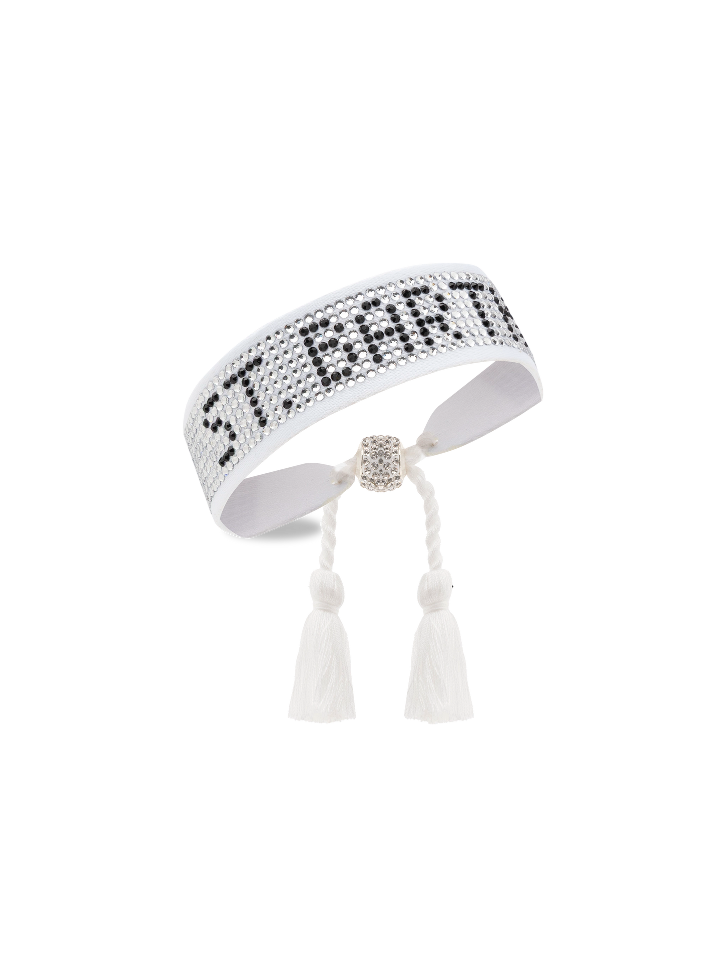 White rhinestones bracelet with St. Barth lettering