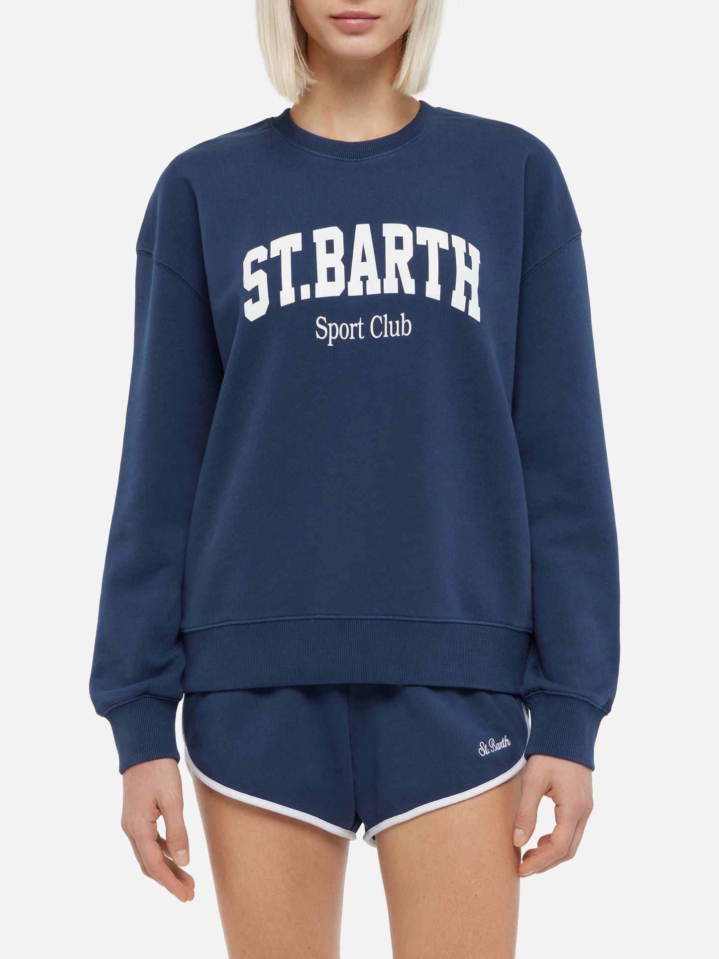 Felpa Stardust blu navy con stampa St. Barth Sport Club