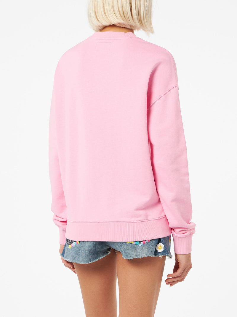 Woman pink cotton Stardust sweatshirt