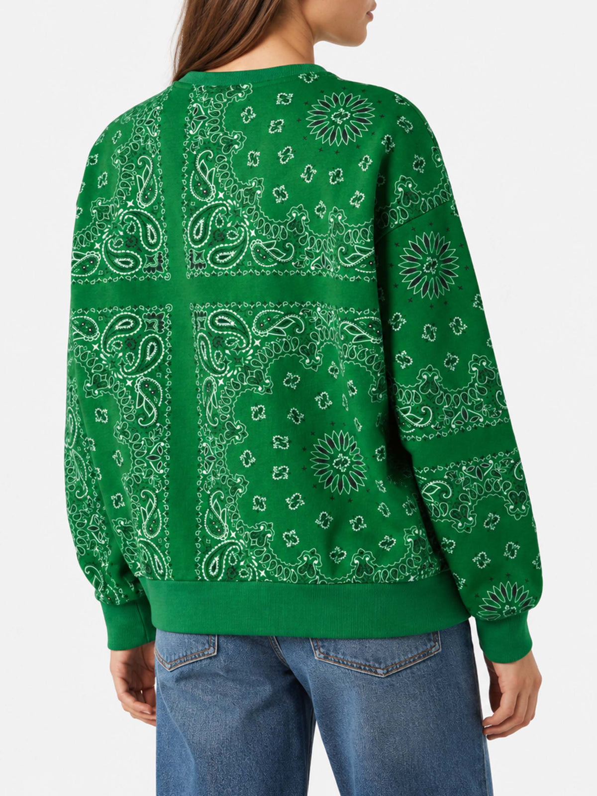 Sweat-shirt en coton Green Stardust avec imprimé bandana 