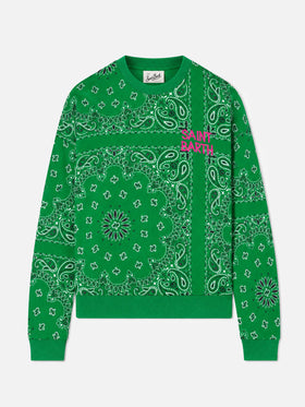 Sudadera de algodón Green Stardust con estampado bandana 