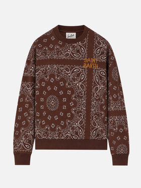 Brown Stardust sweatshirt with bandana print