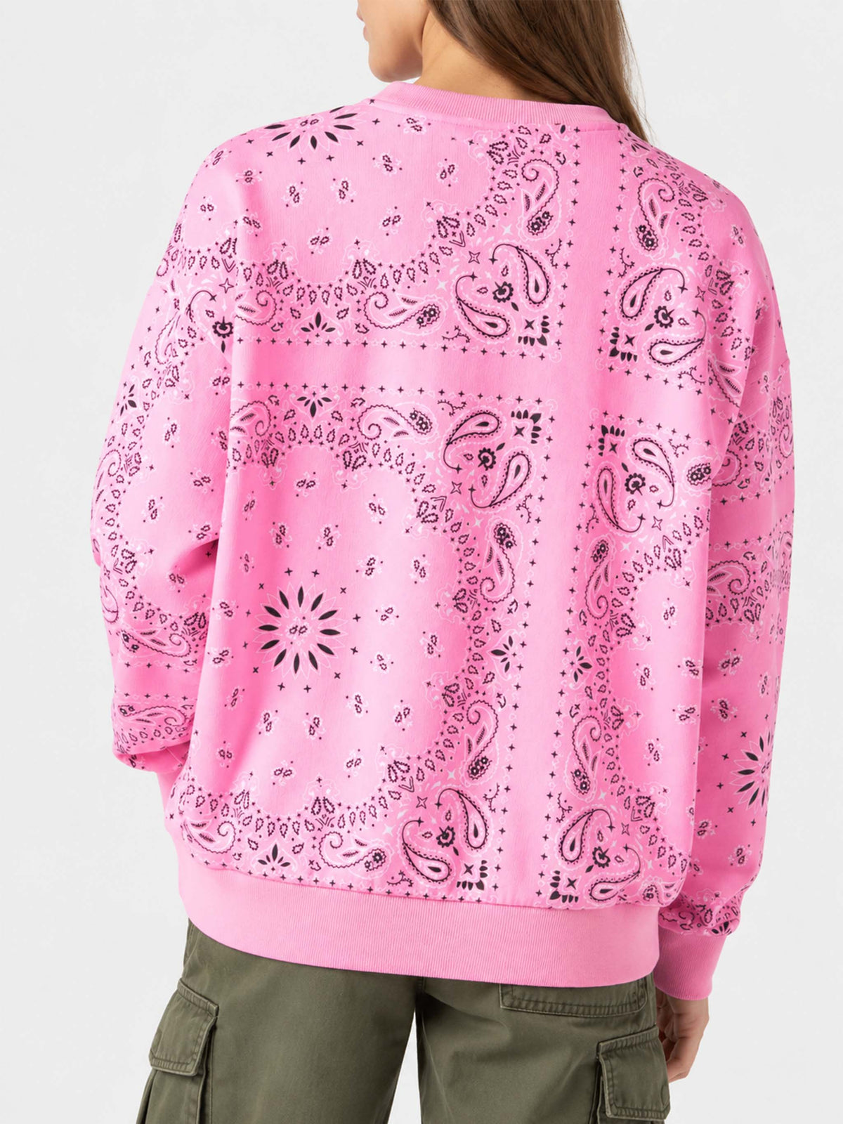 Felpa Stardust in cotone con fantasia bandana rosa