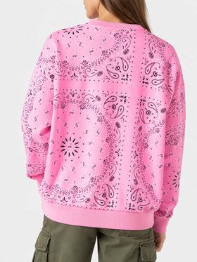 Felpa Stardust in cotone con fantasia bandana rosa