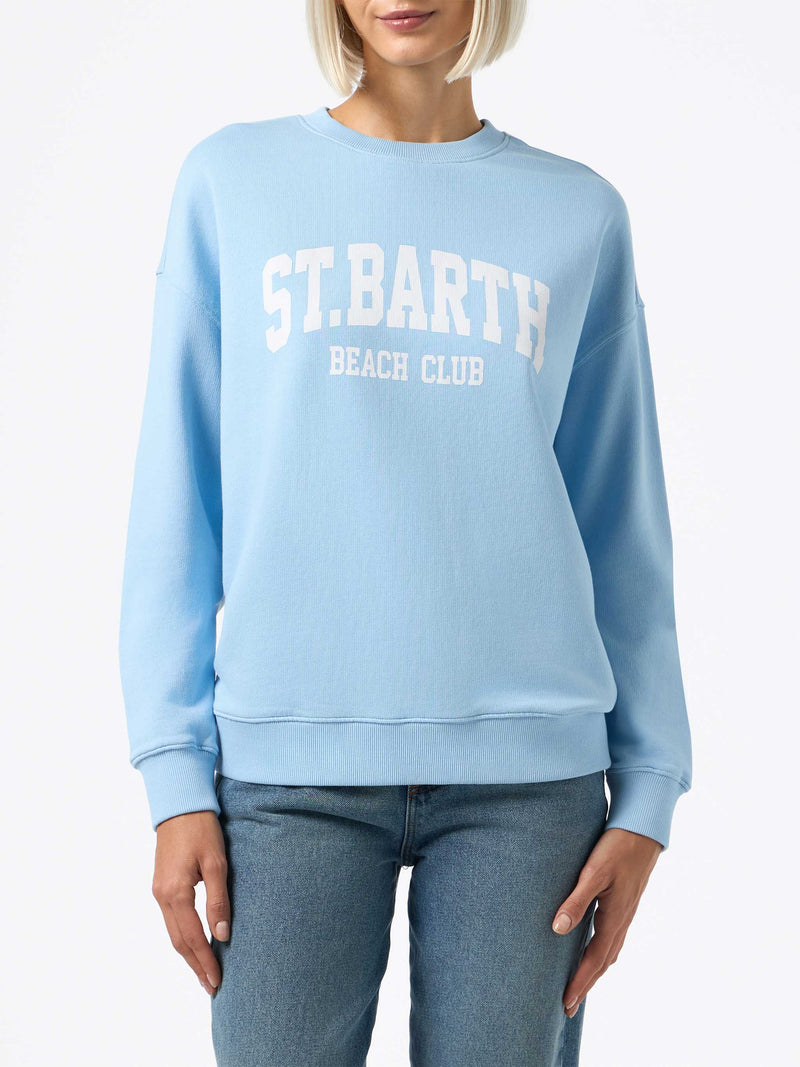 Hellblaues Stardust-Sweatshirt mit „St Barth Beach Club“-Aufdruck