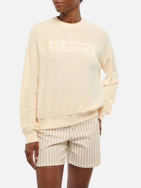 Stardust felpa in spugna di cotone beige