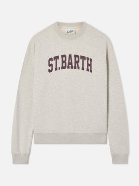 Sweat-shirt ras-du-cou Stardust en coton gris avec imprimé St. Barth 