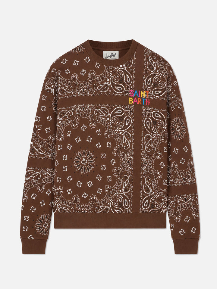 Sudadera Brown Stardust con estampado bandana 