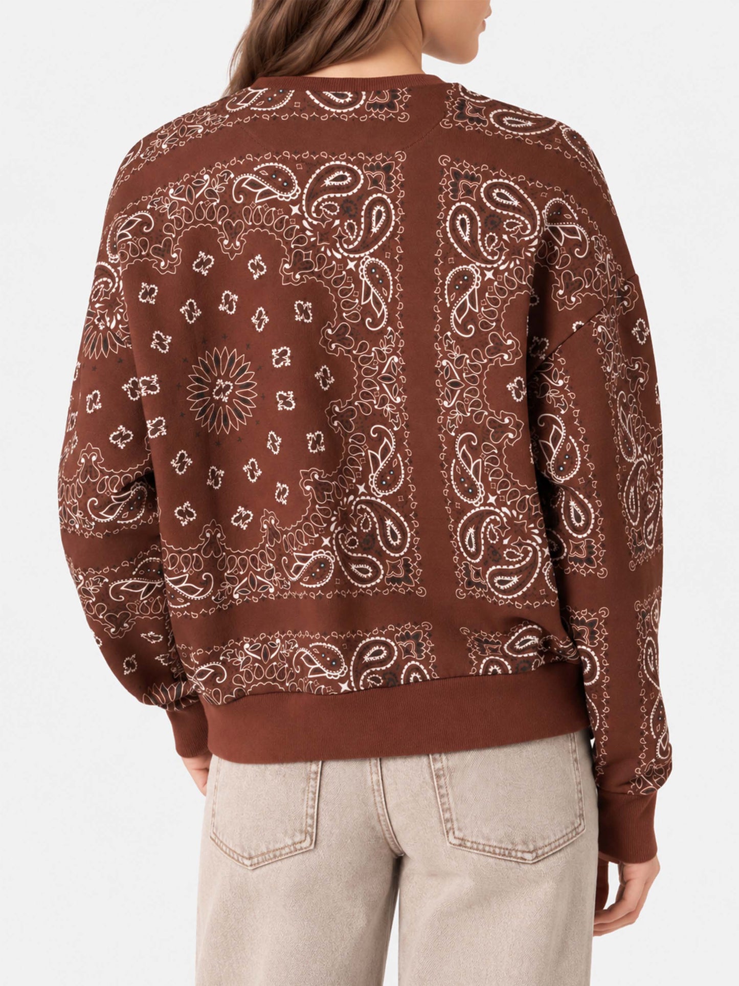 Brown Stardust sweatshirt with bandana print