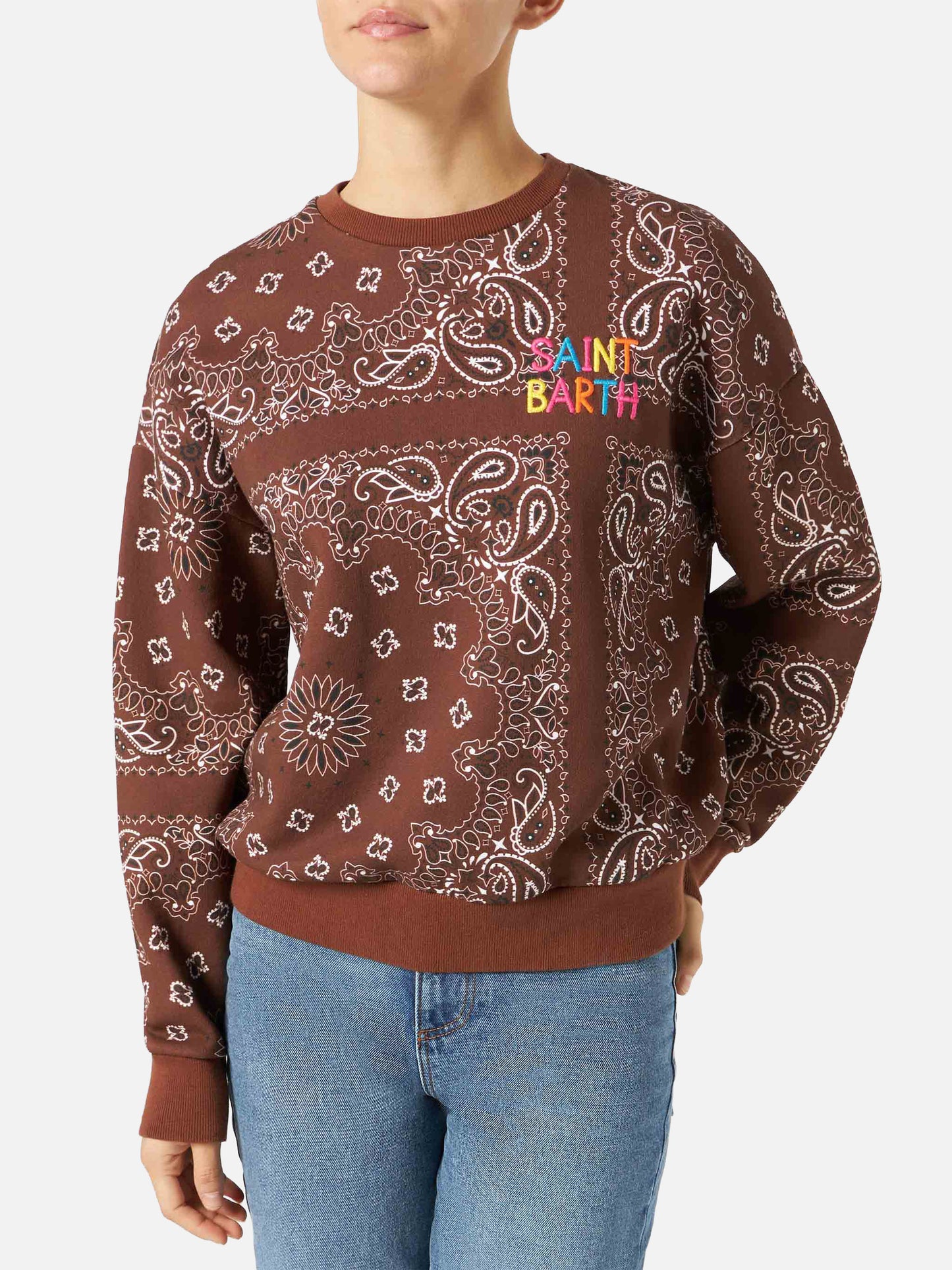 Sudadera Brown Stardust con estampado bandana 