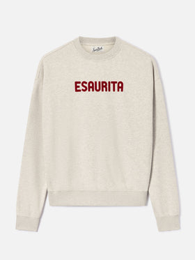 Grey Stardust sweatshirt with Esaurita flock print