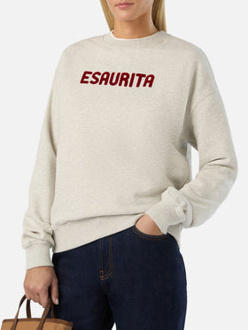 Grey Stardust sweatshirt with Esaurita flock print