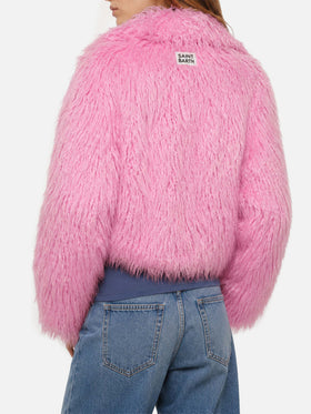 Giacca corta rosa pelosa Sully