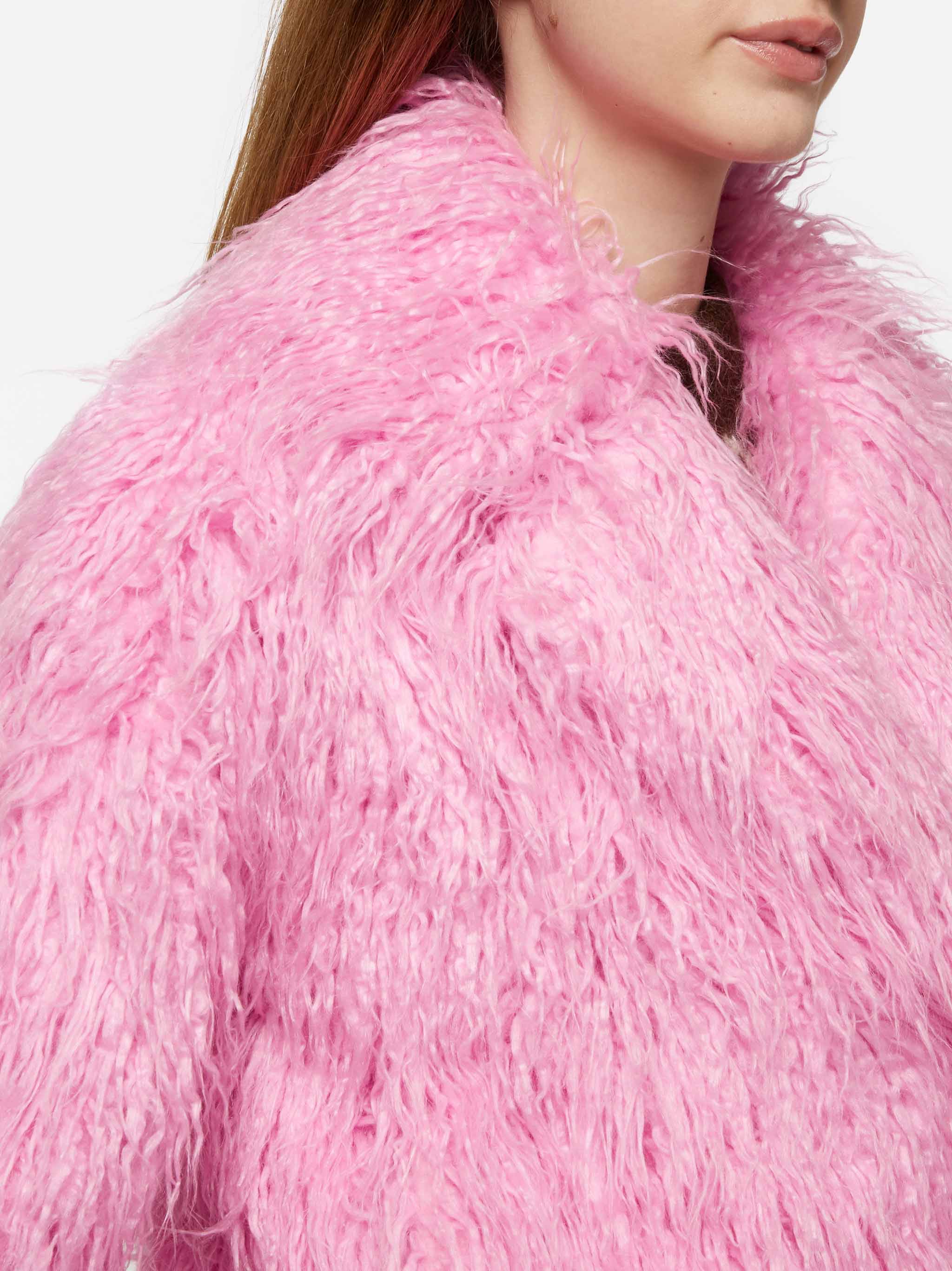 Riu Fur short coat ピンク Pink furry short jacket Sully – MC2 Saint Barth