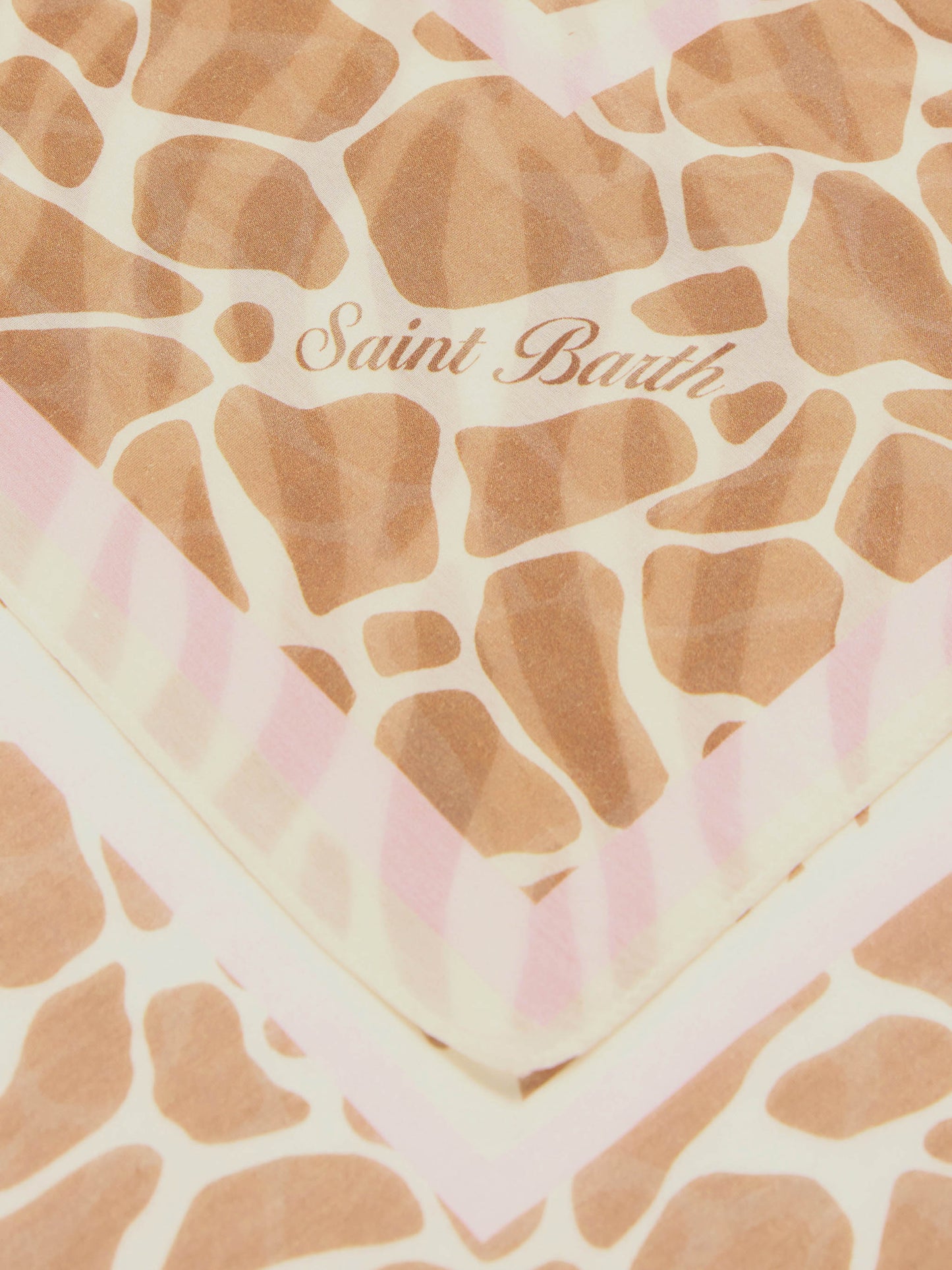 Pareo lungo Thaiti misto seta con stampa animalier zebrata marrone