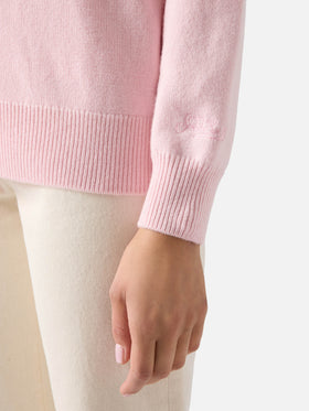 Pull ras-du-cou Pink Tessa en mélange de laine et cachemire avec intarsia Snoopy | Special edition 