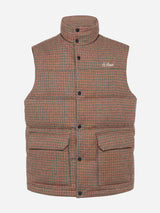 Down padded vest Thunder with pied de poul print