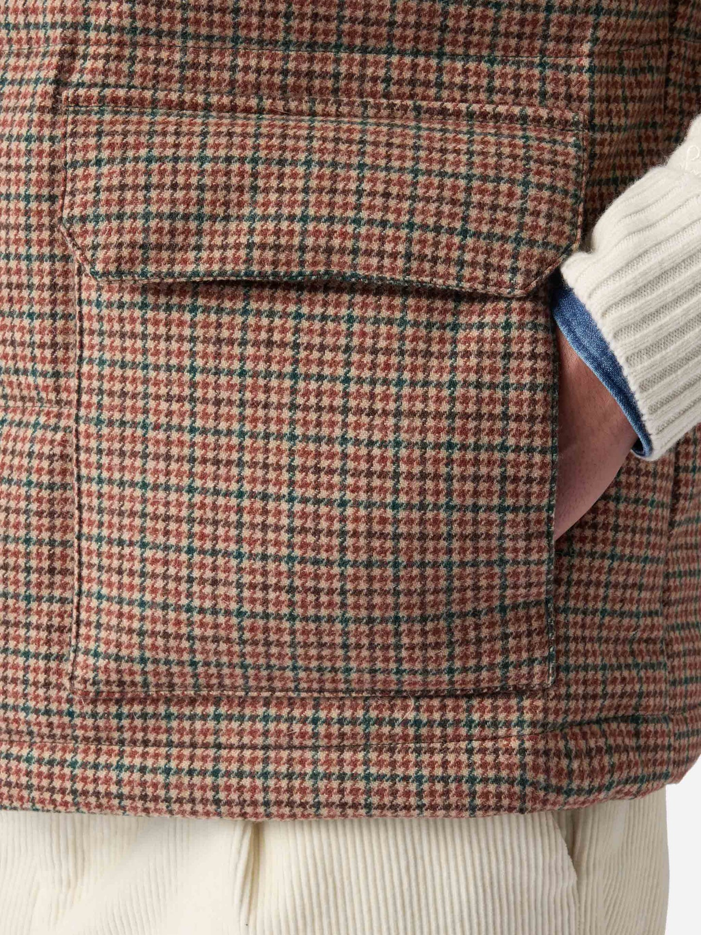 Daunengefütterte Weste Thunder mit Pied de Poul-Print