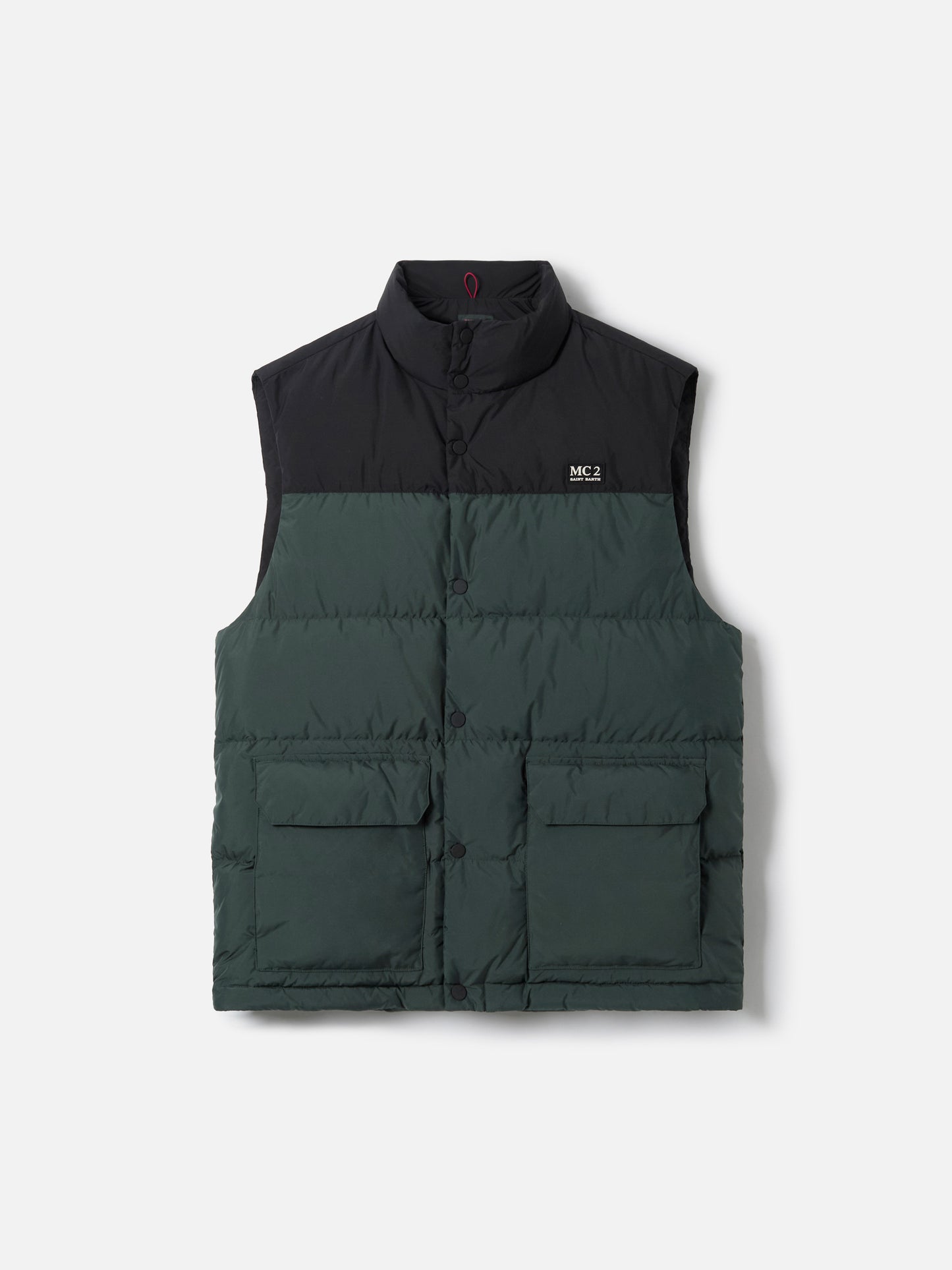 Man down padded green vest with pockets