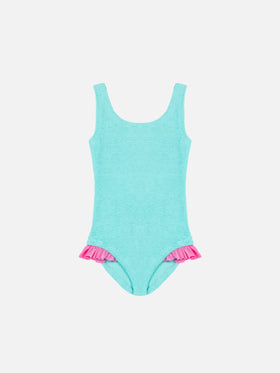 Tiana water green crinckle one-piece swimsuit