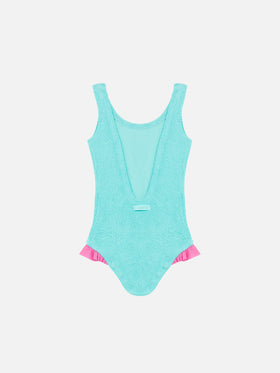 Tiana water green crinckle one-piece swimsuit